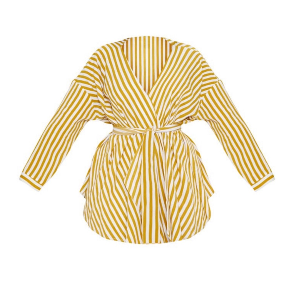 Goldish Green Tie Blouse